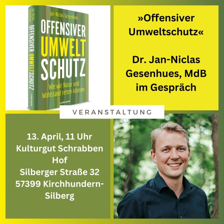 Dr. Jan-Niclas Gesenhues MdB- „Offensiver Umweltschutz“ Lesung & Musik