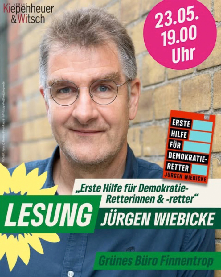 Einladung zur ERÖFFNUNG unseres neuen Grünen Büros in Finnentrop 💚 inkl. LESUNG: „Erste Hilfe für Demokratie-Retterinnen & -retter“