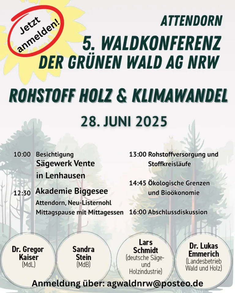 5. WALDKONFERENZ – GRÜNE Wald AG NRW – Zukunft Holz im Klimawandel